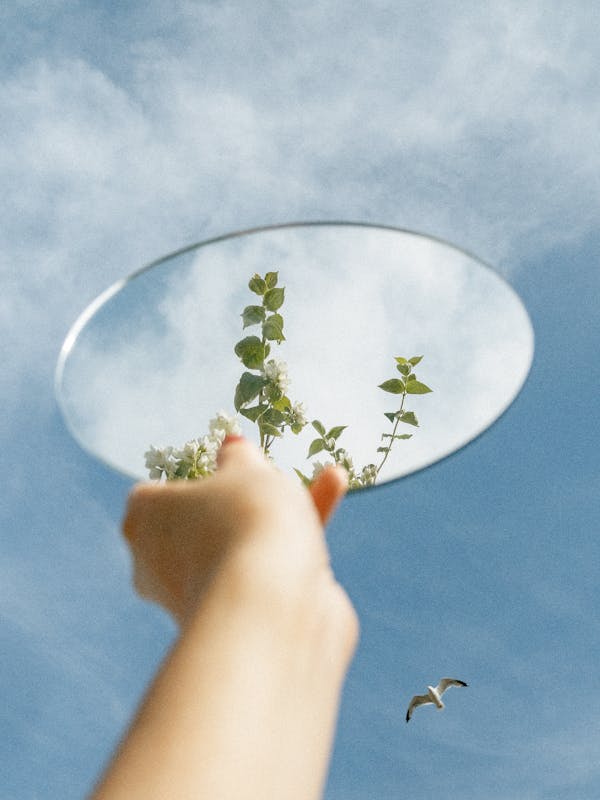 A Person Holding a Mirror